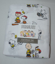 Peanuts Gang Charlie Brown Snoopy Sports Pattern Full Size Sheet Set
