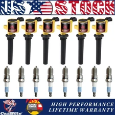 6 PCS Ignition Coils + 8 PCS Spark Plugs Set for Mazda Tribute 2001-2009 DG500
