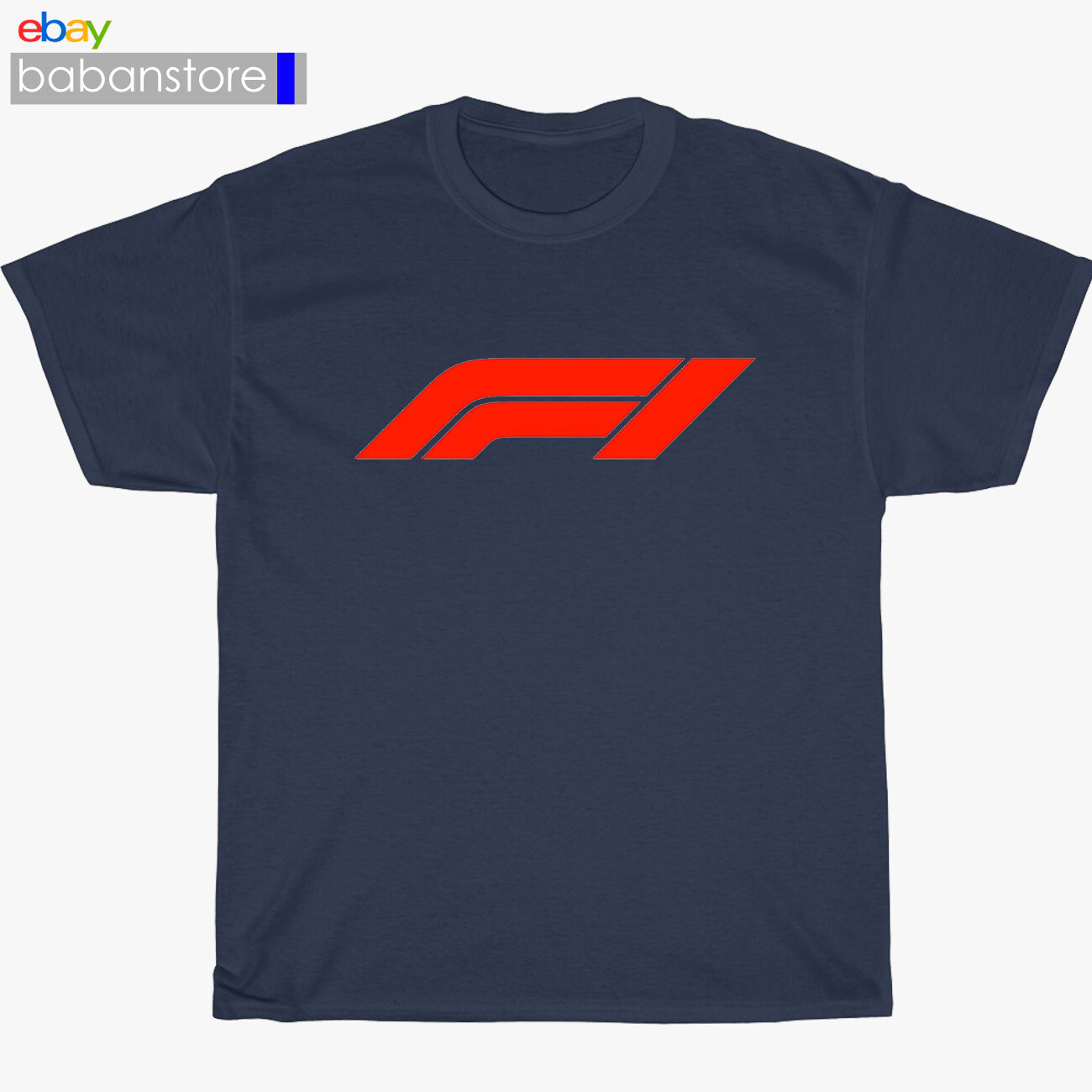 Formula 1 Racing Logo Black/White/Grey/Navy T-Shirt Size