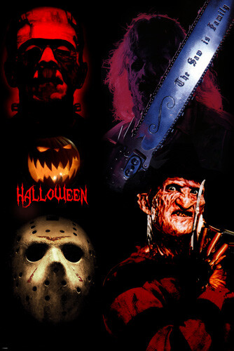 HALLOWEEN POSTER Jason Freddy Chainsaw SCARRY RARE HOT NEW 20x30 - Picture 1 of 1