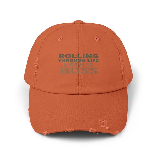 Rolling Through Life Like a Boss Distressed Cap, Casual Hat, Gift for Him, - Picture 13 of 37