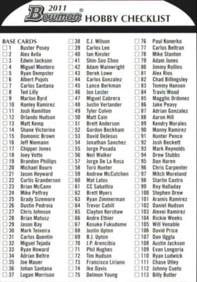 B2616- 2011 Bowman Baseball Assorted Insert Cards -You Pick- 15+ FREE US SHIP
