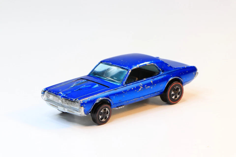 1968 Hot Wheels Redline Custom Cougar Blue Spectraflame Diecast Mattel HK Vtg - Image 2 of 4