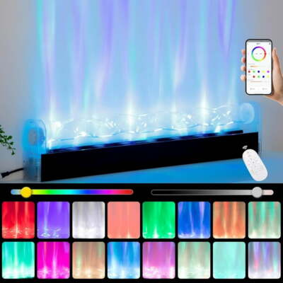 #ad RGBW LED Ocean Wave Lights Projector Lamp Wall Washer Light Bar Wall Art Decor $91.14