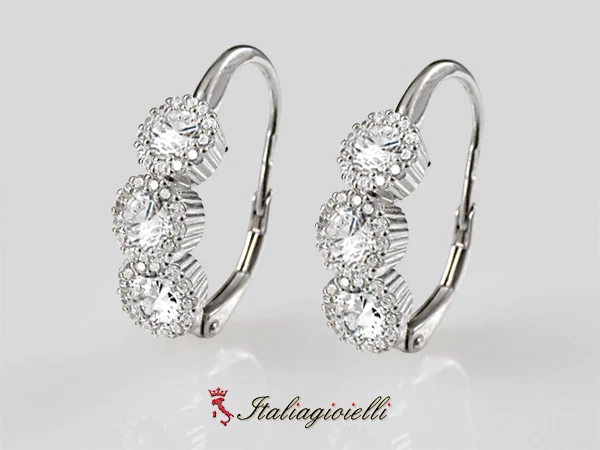 Raggianti Orecchini Trilogy in Argento 925 Rodiato Oro Bianco - Immagine 4 di 4