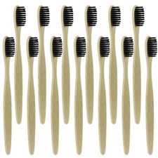 40Pcs Black Eco Friendly Natural Bamboo Toothbrush Wood Adult Pack USA Stock