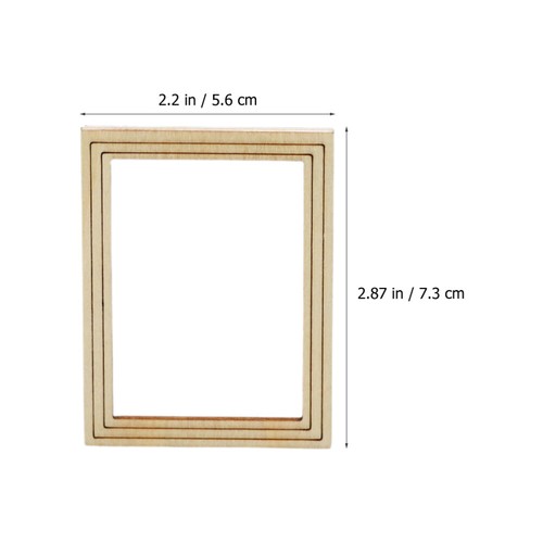 4PCS Wooden Mini Photo Frame for Dollhouse Unfinished DIY Decoration - Picture 11 of 12