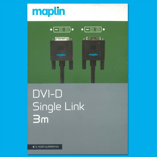 3m DVI-D Maplin Male to Male Computer PC Monitor Single Link Lead Cable Plug - Picture 2 of 3