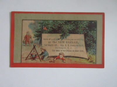 vintage trade card NEW BAZAAR Paterson, NJ 140 Main Street