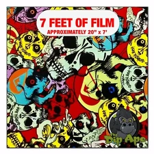 Hydrographic film Grinder Skulls hydro dipping 7' x 20" hydro dip