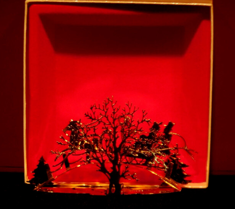 Lunt Silversmiths Christmas Ornament " Over the River"