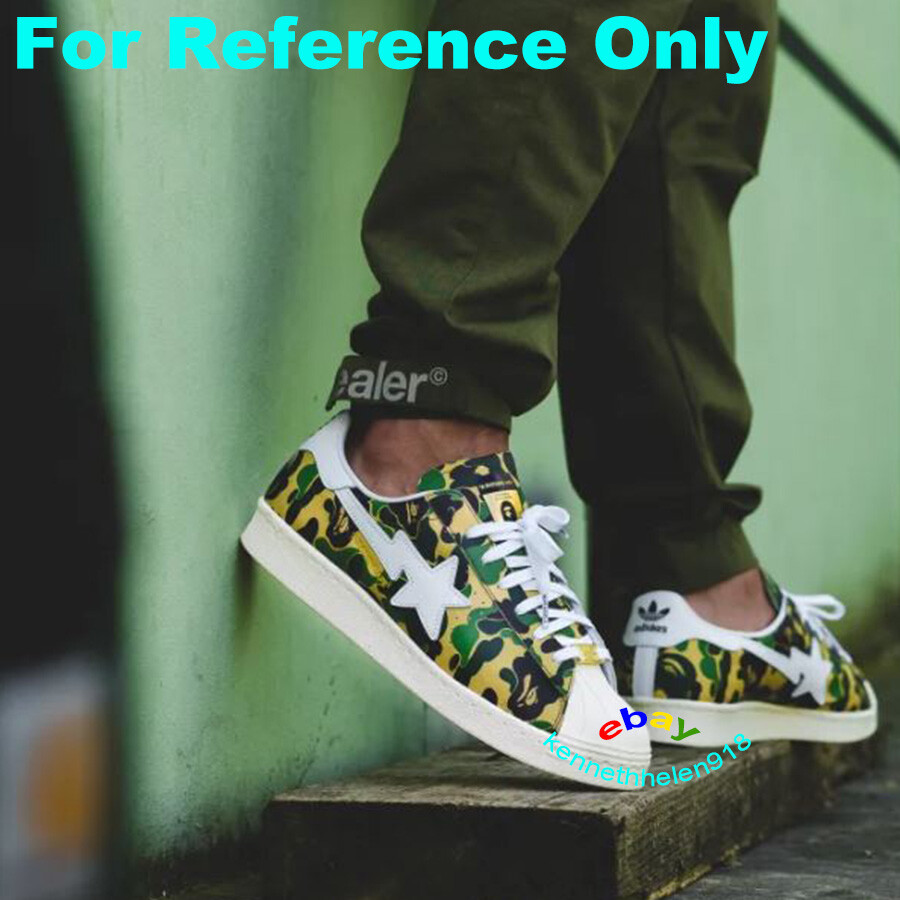 NEW ADIDAS BAPE X SUPERSTAR 80S ABC CAMO GREEN SNEAKERS