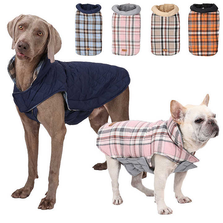 Dog Coats Small Medium Large Jackets Raincoat Vest Reversible Tartan eBay