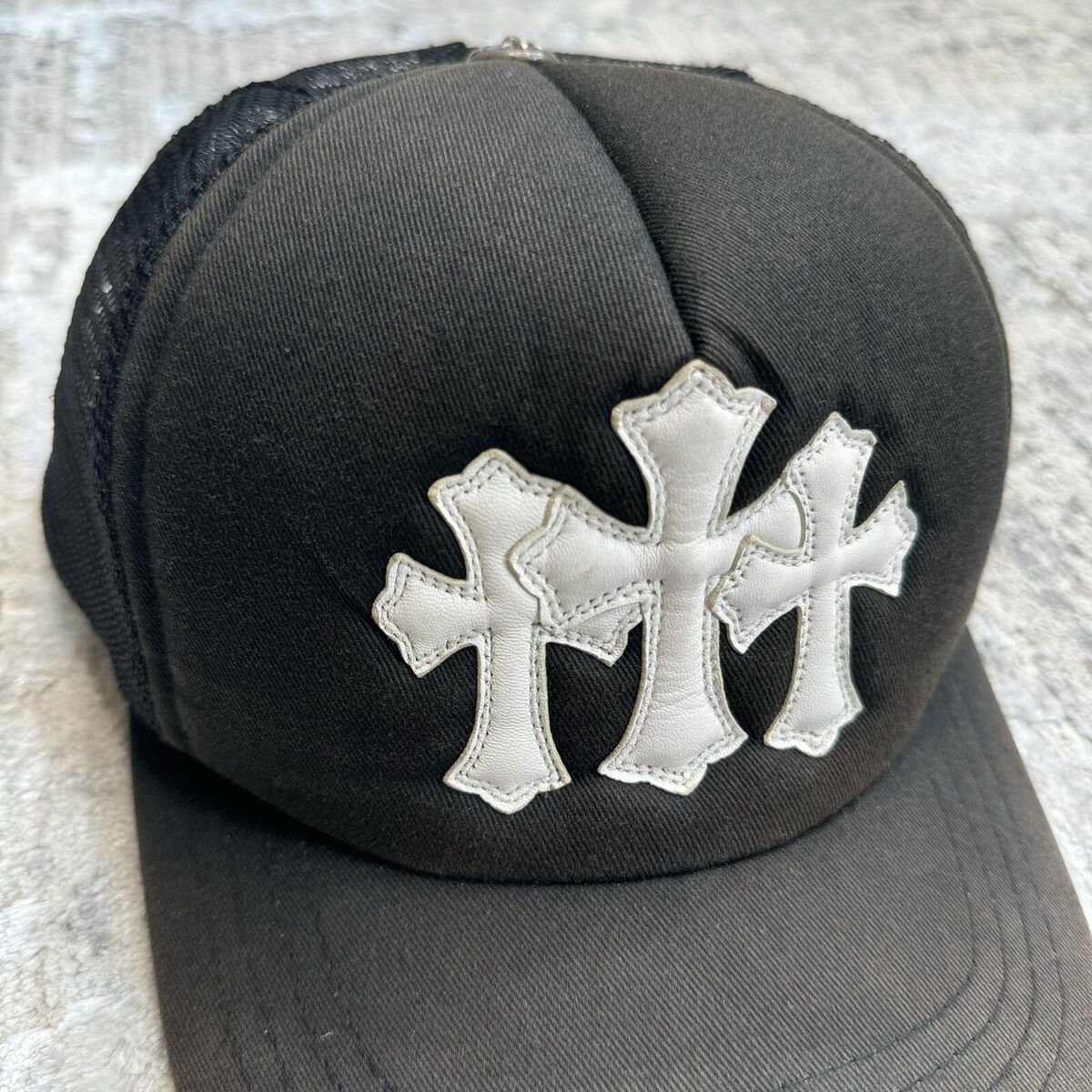 Chrome Hearts Leather Triple Cross Trucker Hat | eBay Chrome Hearts Leather Triple Cross Trucker Hat | eBay