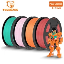 TECBEARS 4kg High Speed PLA Classic 3D Printer Filament 600mm/s 1.75mm Knot-Free