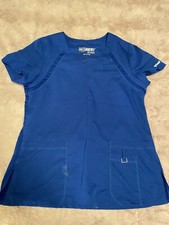Grays Anatomy Women's Blue KIM TOP   3 POCKET SURPLICE V-NECK SCRUB TOP