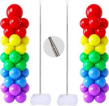 Balloon Stand Kit, 2 Sets of Adjustable Height Max 6.6ft Balloon Column Kit