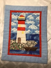Hand Made Quilted Lighthouse Wall Hanging 15  X 11.5  