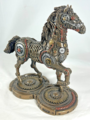 Veronese Design Steampunk prancing Horse Mechanical Figurine 2017