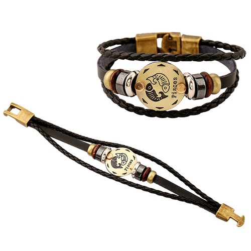 Männer 12 Zodiac Vintage Armband Mode Legierung Armband mit Sternbild - 第 11/11 張圖片