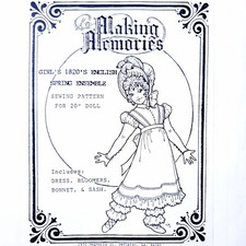 Vintage 1995 Girl's 1820's English Spring Ensemble Sewing Pattern For 20" Dolls