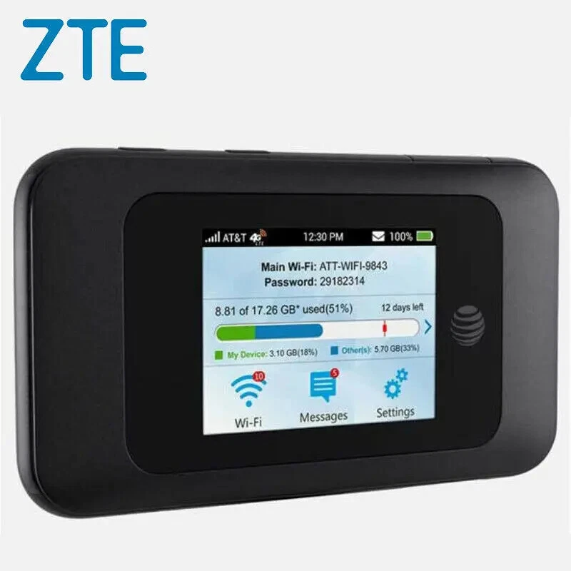 Unlocked ZTE AT&T MF985T LTE Mobile Hotspot 600Mb Portable WiFi Wireless Router - Image 2 of 4