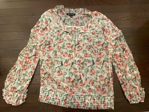 Rose + Olive Womens Plus 2X Floral V Neck Blouse Short Sleeve Tunic Top Shirt