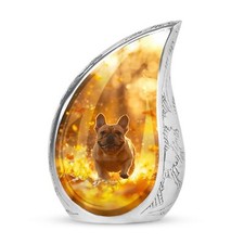 Autumn Bulldog Cremation Urn - Unique Urn For Ashes Adult Male - Miniature Urn