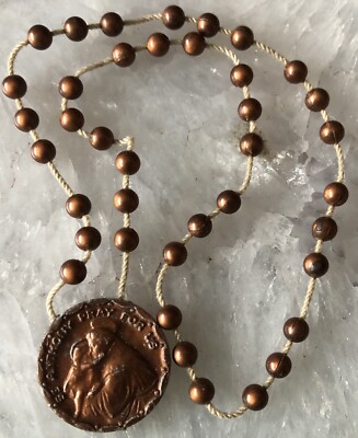 Vintage Catholic Holy St Lawrence Mt Calvary WI Poor Boy s Plastic Prayer Beads