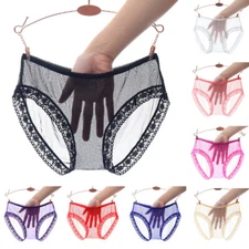 Women Lace Underwear See Through Lingerie Panties Mesh Briefs Knickers Sexy US↗