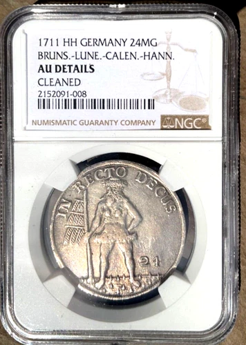 1711 German States Brunswick Luneburg Calenberg 2/3 Taler 24 MG NGC AU Germany
