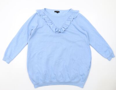 QED London Damen Pulloverkleid blau Baumwollmischung Größe M