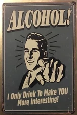 8x12 Tin Sign Alcohol liquor tiki drinking funny bar pub man cave interesting A1