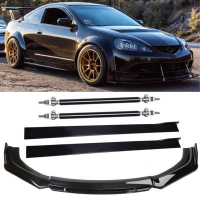 For Acura RSX DC5 Front Bumper Spoiler Splitter Lip Side Skirt /Strut Rods
