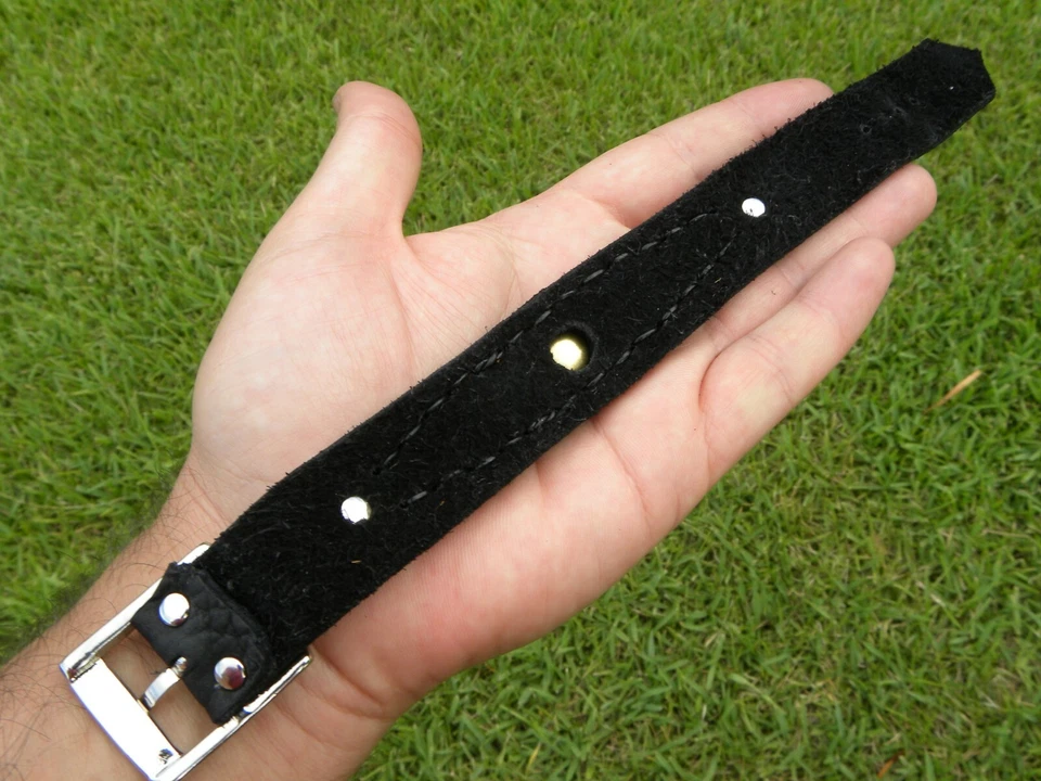 Pulsera brazalete cuero bisonte genuino ónix Israel Menorá moneda bonito regalo Janucá Foto 4 de 4