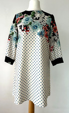 Zara Dress Women's Polka Dot Puffed Half Sleeve Shift Floral - Spain- Size M  