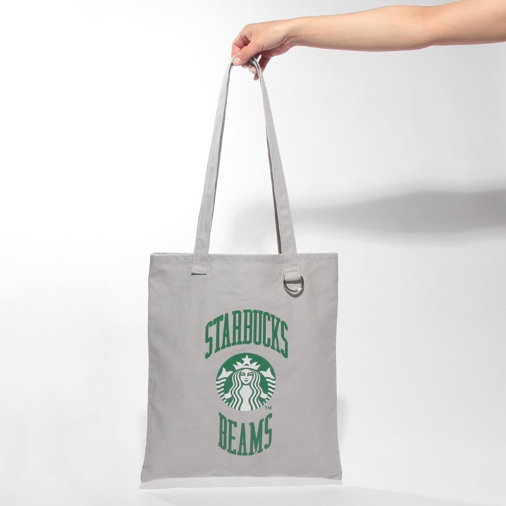 【新品】STARBUCKS×BEAMS トートバック グレー Starbucks BEAMS 2024 Tote Bag College Design Grey Japan New