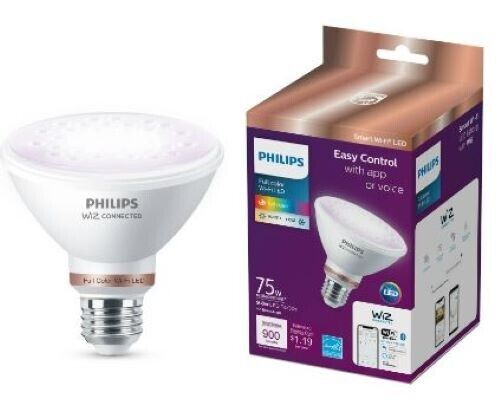 Philips WiFi LED Smart Bulb 75W 900 Lumens WiZ Connected Wireless NEW - Picture 1 of 4