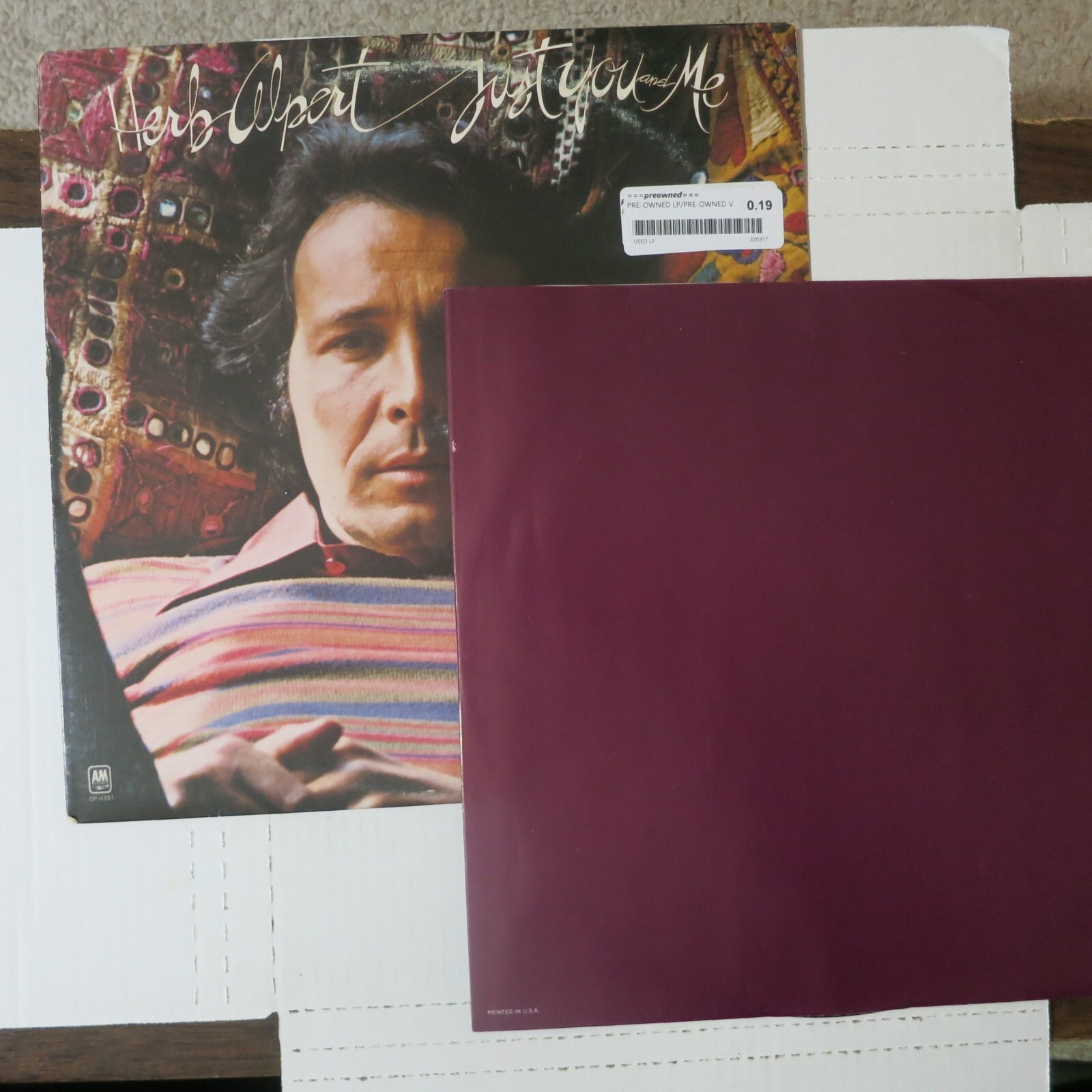 Herb Alpert Just You and Me A&M SP4917 OG '76 Jazz Easy Listening eBay