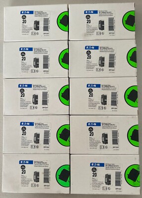 10 PCS Eaton BRP120AF 20A 120/240V Arc Fault Circuit Breaker