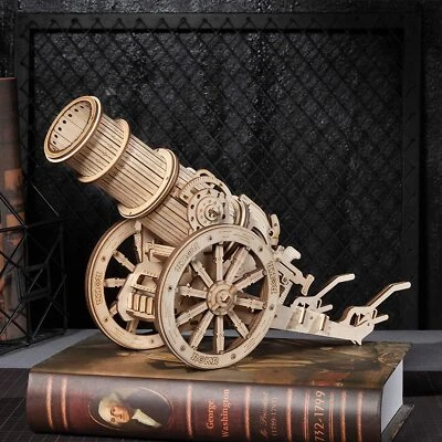 ROKR Cannon Model Siege Artillery Mechanical 3D Wooden Puzzle Building Toy Gift