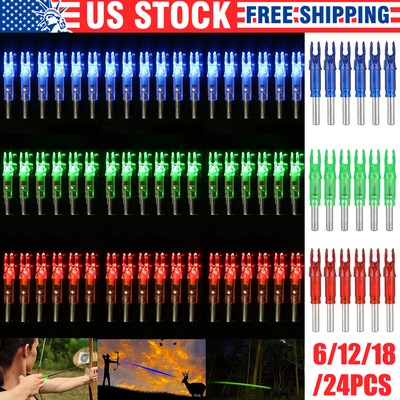 24pcs LED Automatic Lighted Nocks Shooting Archery Arrows Arrow Nock Tail 6.2 mm