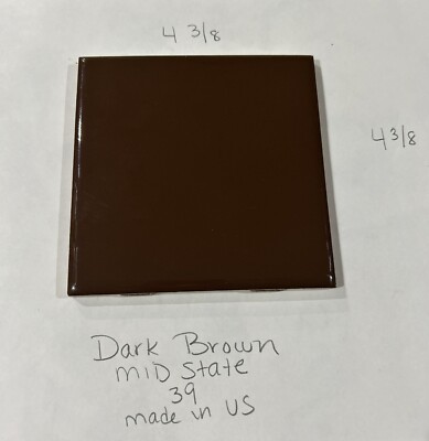 4 3/8 Midstate Tile Dark brown and Never Used. I Have 25. $5.00 Each