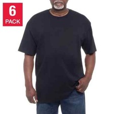 Kirkland Signature Men's Crew Neck Tee 6-pack Black 3X-large