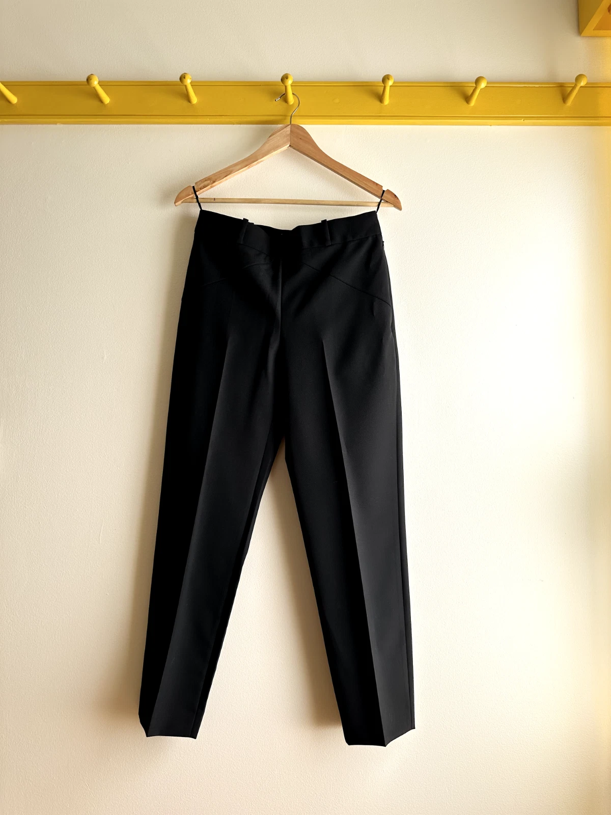 BALENCIAGA $800 tuta lana nera pantalone sigaretta vestito pantalone tg 38 Francia