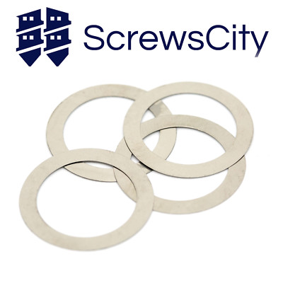 Shim Flat Washer Pack of 25 .557-.567 OD 18-8 Stainless Steel 0.375-0.380 ID 0.012 Thick 3/8 Bolt Size Shim Flat Washer Pack of 25 .557-.567 OD 18-8 Stainless Steel 0.375-0.380 ID 0.012 Thick 3/8 Bolt Size