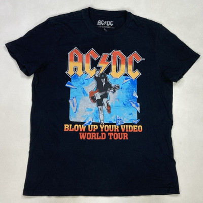 ACDC Blow Up Your Video World Tour Graphic T-shirt Men Large Black Music