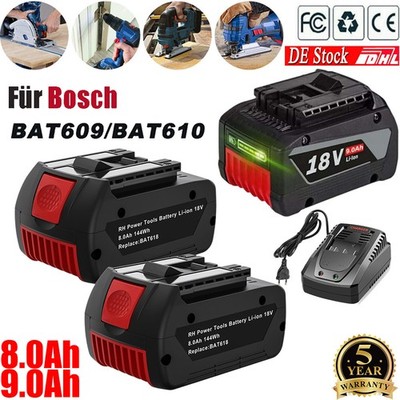 18V 9Ah Akku für Bosch Professional GBA GSR GSB BAT618 BAT609 BAT620 Ladegerät