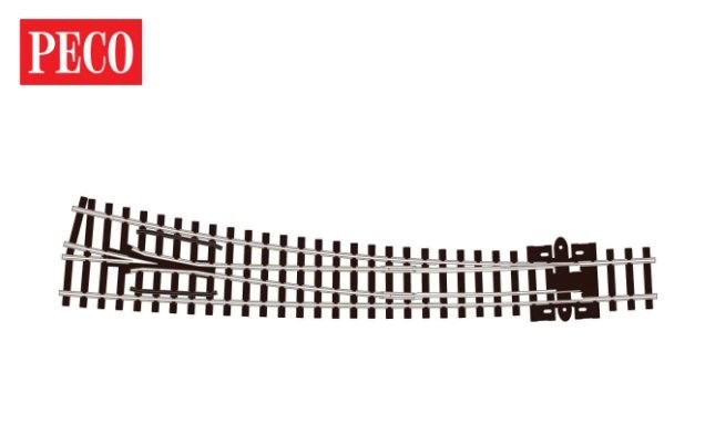 Peco SL-E386 Curved Turnout, Large Radius, Right Hand N Gauge