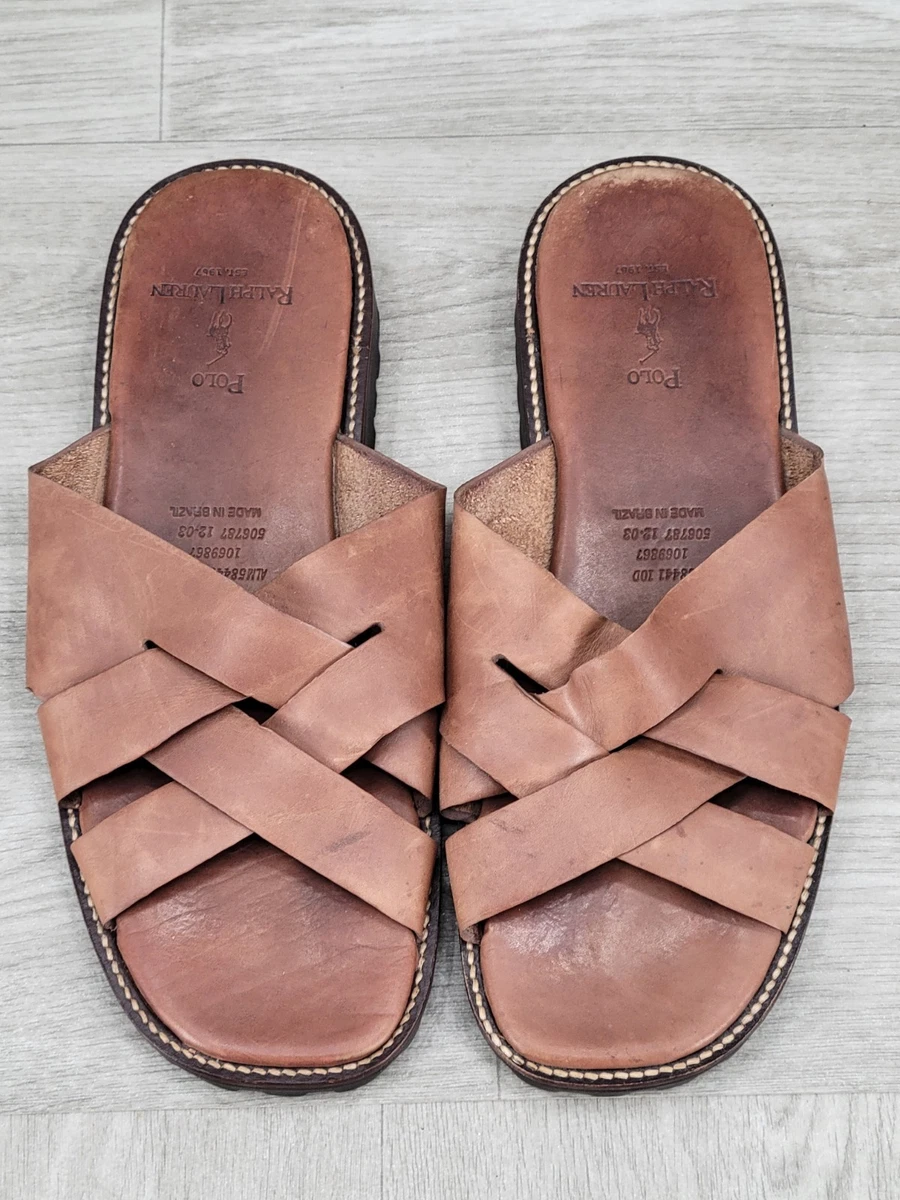 Polo Ralph Lauren Leather Upper Brown Sandals for Men for  display picture 3